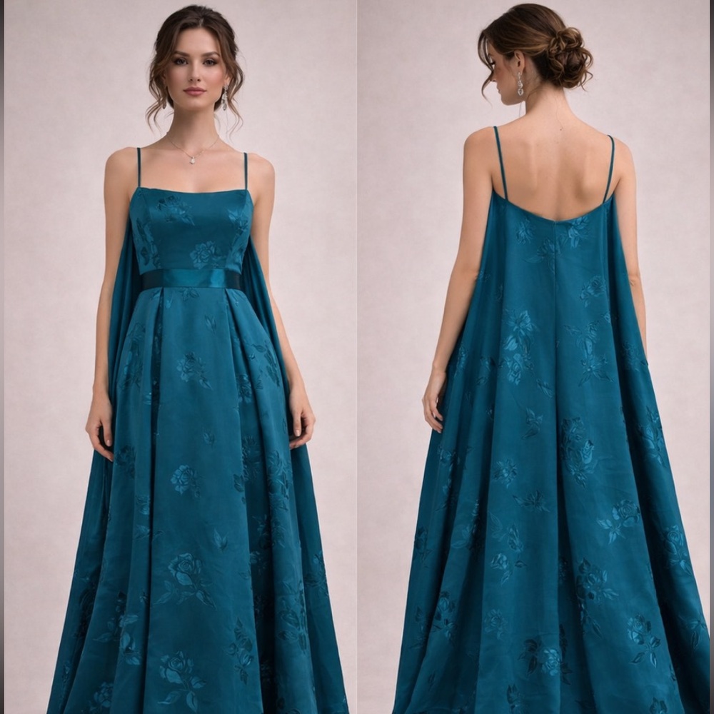 Monique Lhuillier strapless hi low gown